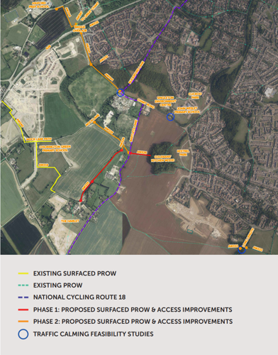 Map showing the public rights of way improvements